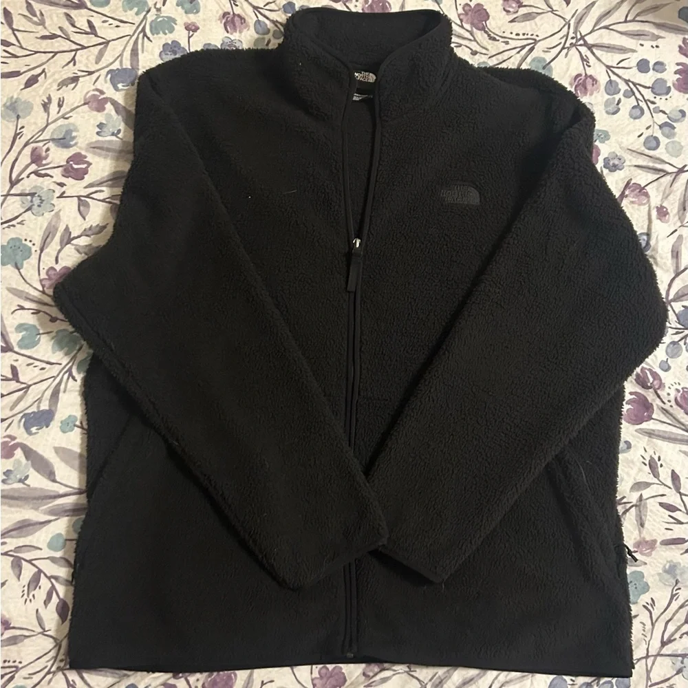 Mens North Face  Black Zip‎ Up Sherpa Jacket Size XXLT